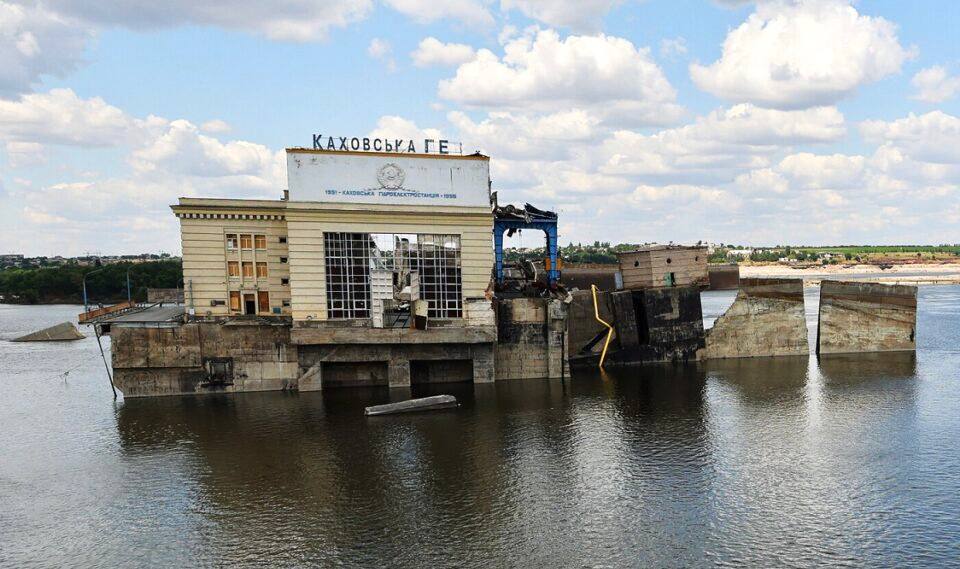 The Kakhovka Hydroelectric Power Station after the destruction of the dam by Russian forces. Photo credit: Ukrhydroenergo.