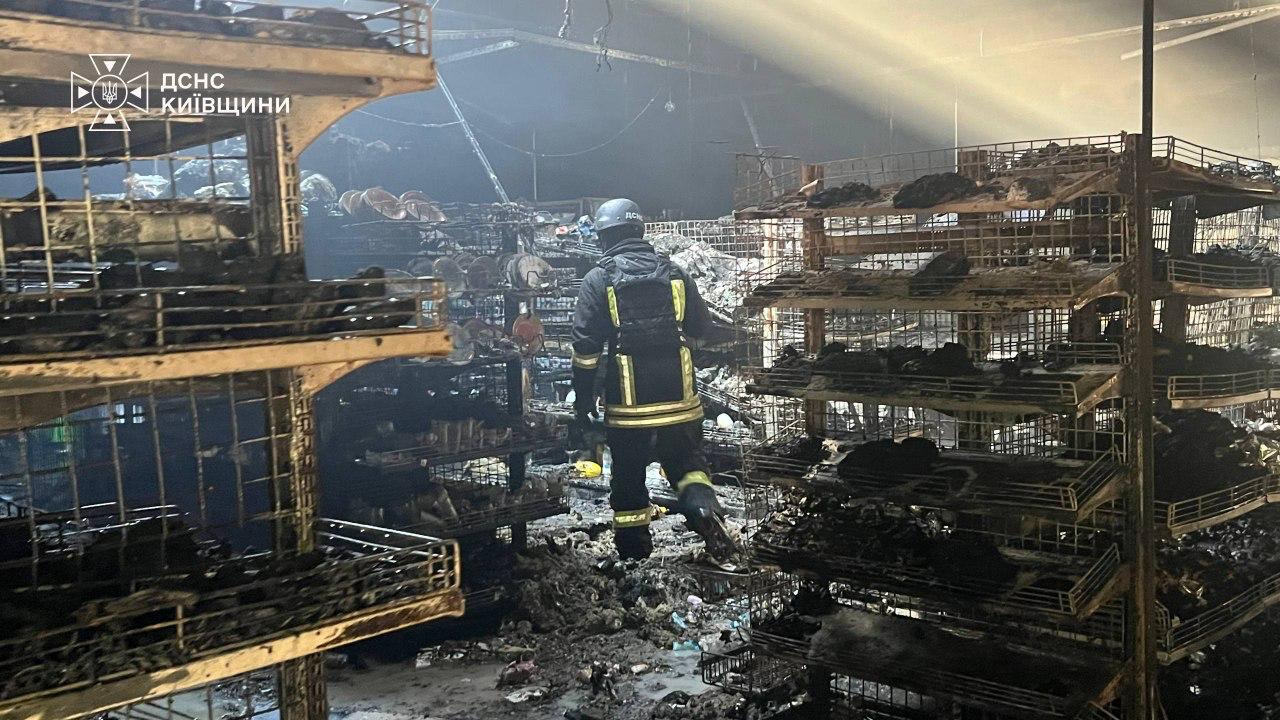 Inside a supermarket in Kyiv Oblast's Obukhiv district after a Russian attack. Photo credit: SES Kyiv
