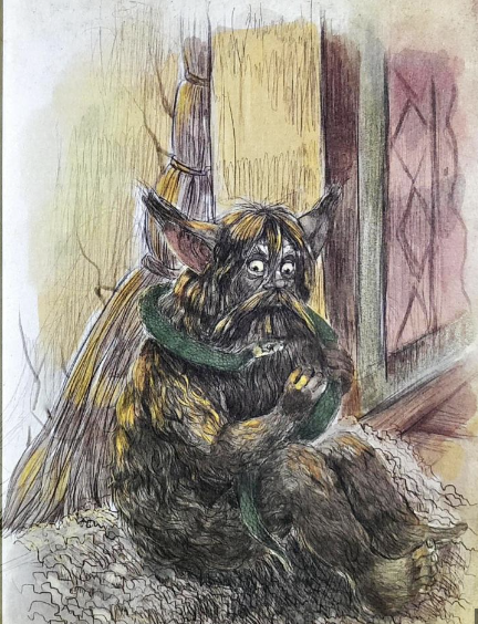 Illustration tirée du livre « Créatures magiques de la mythologie ukrainienne. Esprits de la maison » de la romancière ukrainienne Dara Kornii