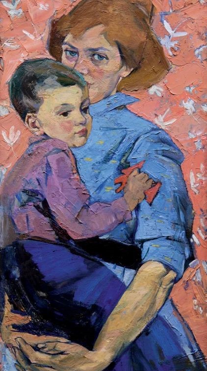 Alla Horska, Self-Portrait with Son, 1960