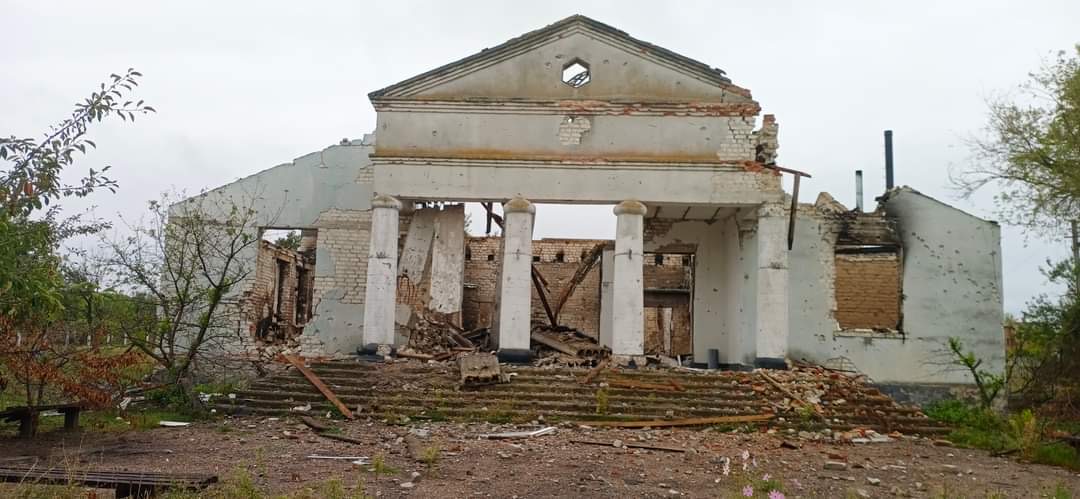 Destroyed Zalyman village House of Culture