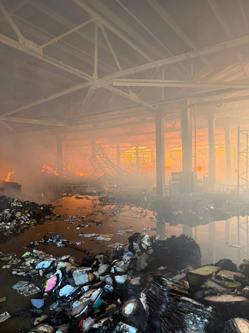 The aftermath of a Russian attack on Ranok Publishing House on August 1. Photo credit: Ranok Publishing House